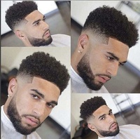 Toupet pour hommes, remplacement capillaire durable, dentelle complète, vague de 4 mm, afro bouclé, cheveux indiens Remy, noir, unités capillaires pour hommes