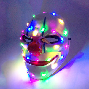 หน้ากากนีออน LED สำหรับผู้ชายชุดฮาโลวีนสยองขวัญน่ากลัวกระพริบฟักทองผีตัวตลกเต้นรำหน้ากากพลาสติกปลอมตัว - Product Image 4