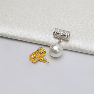 Colgante de Tubo de Plata S925, Colgante de Cabeza Femenina, Joyería Semiterminada Vacía, Perlas Personalizadas para DIY, Accesorios, Perlas Sueltas - Product Image 2