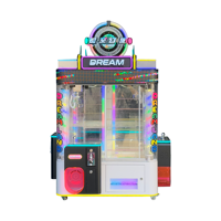 Console de jeu grue à monnayeur pour 4 joueurs, structure supérieure rotative, design enfantin, personnalisable, en acier inoxydable