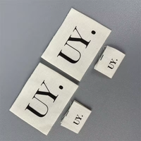 Logo personnalisé Étiquettes de cou tissées en tissu de coton recyclé de luxe avec logo pour une utilisation textile Étiquettes d'entretien pliées sur vêtements chemises