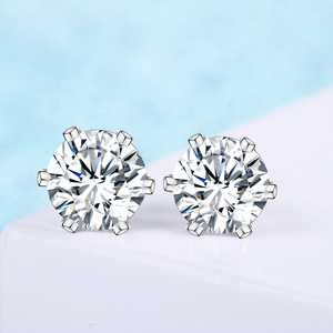 ต่างหูเงินแท้ชุบทองประดับเพชรซิร์คอนทรงกลมเจียระไนแบบเหลี่ยม ขนาด 3 มม. 7 มม. สำหรับผู้หญิงและผู้ชาย - Product Image 4