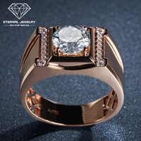 Bague de mariage en diamant pour homme, bijoux magnifiques, 10k 14k 18k 24k, en or plaqué, blanc, jaune, Rose, rouge, météorite, diamant naturel