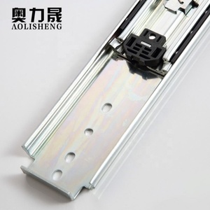 76mm de ancho 3 veces Ferrocarril rodamiento de bolas de extensión completa telescópica <span class=keywords><strong>muebles</strong></span> industrial pesado cajón ferroviario - Product Image 4