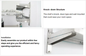 Estante de Almacenamiento de Cocina Comercial de Acero Inoxidable de Alta Calidad Heavybao, de 2 Niveles Ajustables, para Montar en la Pared - Product Image 5