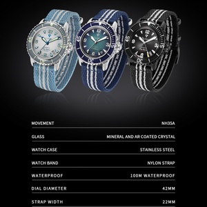 CADISEN Deep 2025 Nouvelle Montre Mécanique Automatique Homme Bracelet Toile NH35 Montre-Bracelet de Luxe Lumineuse Étanche - Product Image 2