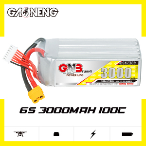 GNB GAONENG 6S 3000mAh 22,2 V 100C 200C XT60 RC LiPo batería de alta descarga Air Wing FPV Drone helicóptero - Product Image 2
