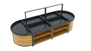 Estante de exhibición de panel trasero plano Estante de verduras de supermercado con soporte de señal de precio - Product Image 5