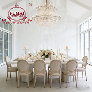 Venta al por mayor precio de fábrica de acero inoxidable Rectangular Mdf comedor Mesa nupcial Mesas de banquetes para eventos de boda para la venta - Product Image 5