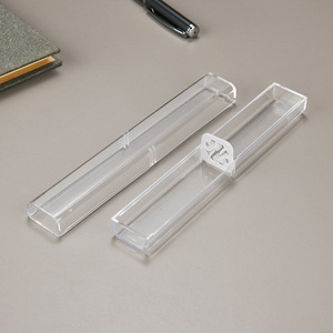 Transparent Plastic <b>Pen</b> Display <b>Box</b> With Logo Printing For Business Gifts Rectangle Shape Universal Storage Packaging Case - Product Image 4