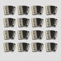 Broche épinglée personnalisée en émail accordéon, badge métallique instrument de musique, cadeau souvenir pour professeur de musique, vente en gros, usine OEM ODM