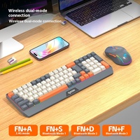 Clavier et Souris Sans Fil Combo à Trois Tons de Couleurs, Double Mode, Prix Direct Usine, Idéal pour le Gaming, le Bureau et les Ordinateurs Portables