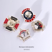 Badges et épingles métalliques personnalisés en alliage argenté et plaqué or, style britannique chic, pour fêtes de remise des diplômes avec impression UV