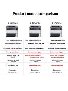 Kyocera P3045dn 3050 <span class=keywords><strong>Imprimante</strong></span> <span class=keywords><strong>laser</strong></span> A4 haute vitesse à interface USB 3060DN noir blanc avec impression <span class=keywords><strong>recto</strong></span> <span class=keywords><strong>verso</strong></span> <span class=keywords><strong>automatique</strong></span> en stock! - Product Image 4