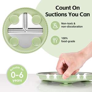 Premium Food-Grade Stainless Steel Manual Driven <b>Weaning</b> Tableware <b>Set</b> Durable Non-Toxic Easy Clean Baby Suction Plate - Product Image 2