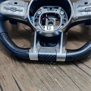 Volante in Pelle Beige e Carbonio Nero Pianoforte per <span class=keywords><strong>Mercedes</strong></span> Benz W212 ML W164 W166 X166 <span class=keywords><strong>CLS</strong></span> <span class=keywords><strong>C257</strong></span> W221 W204 W205 C43 C63 AMG - Product Image 3