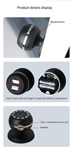 Serrure à bouton biométrique professionnelle avec application Tuya, serrure de porte numérique intelligente avec mode confidentialité pour salle de réunion de bureau - Product Image 6