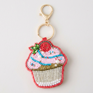 Premium Handmade Floral Embroidery Beaded <b>Keychain</b> with Traditional Craftsmanship Decorative Key Holder Bag Charm and Gift Idea - Product Image 1