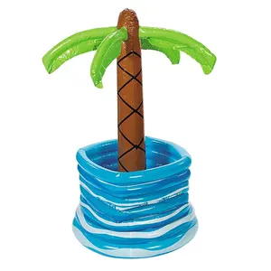 Refrigerador inflável para piscina de palmeiras de vinil personalizado de fábrica, refrigerador durável para bebidas e churrasco para festas na praia