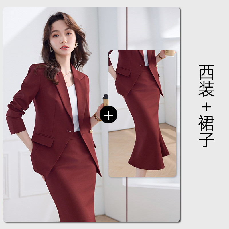 Burgundy suit skirt