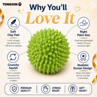 Jouet Squishy Tropical Croustillant en Argile Durian TONGXIN, Jouets Squishies en Gros, Jouets Anti-Stress Squishy, Squishies Doux en Gros