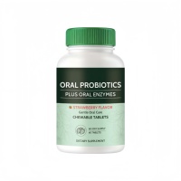 Probiotiques buccaux en comprimés à croquer avec enzymes orales, saveur fraise, 60 comprimés, complément pour l'hygiène bucco-dentaire