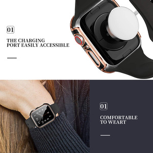 Caja de reloj de cubierta de PC de dos colores de <span class=keywords><strong>Watanabe</strong></span> de vidrio templado para Apple iWatch - Product Image 3
