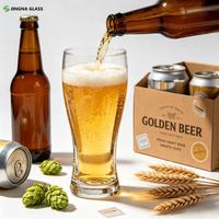Verre à bière transparent 15OZ 18OZ en gros, tasse à bière haute personnalisable avec logo pour la consommation de bière