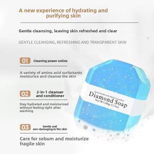 Savon diamant fait main feuille d'or commerce extérieur transfrontalier pour <span class=keywords><strong>Amazon</strong></span> cadeau de pierres précieuses <span class=keywords><strong>huile</strong></span> <span class=keywords><strong>essentielle</strong></span> nettoyant solide - Product Image 3