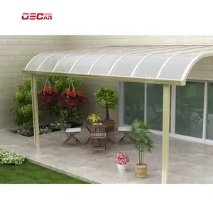 Couverture de pare-soleil personnalisée pour balcon patio, résistant aux UV, cadre extérieur en aluminium étanche, auvent de toit en feuille de polycarbonate