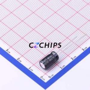 Condensateur électrolytique en aluminium à montage traversant EWH1CM221E11OT, montage traversant, D6.3xL11mm 220uF 20% 16V 180mA-120Hz - Product Image 2