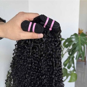 Prix de gros d'usine Double trame Sdd naturel Pixie bouclés paquets de cheveux humains bruts vietnamiens pour les femmes noires - Product Image 4