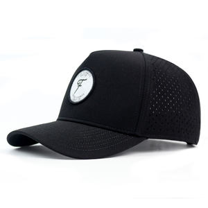 HS41 с логотипом на заказ, 5 панелей, лазерная резка, перфорированная спортивная шапка Gorras, Мужская водостойкая бейсболка - Product Image 1