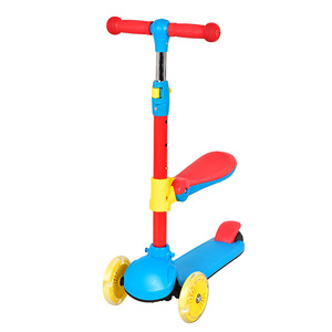 สกู๊ตเตอร์เด็กพร้อมที่นั่งปรับระดับความสูงได้ สำหรับเด็กอายุ 3-6 ปี ของเล่นเด็กแบบขี่ได้ รถสามล้อ ของขวัญ สกู๊ตเตอร์ - Product Image 5