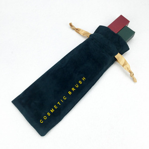 Custom logo Printed Packaging Drawstring Velvet Pen Pouch Bag Black Cover Pen and Notebook Dust Bag - Product Image 6