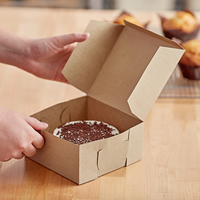 Boîte d'emballage alimentaire personnalisée en carton kraft pour boulangerie, 30 x 20 x 10 cm, ventilée, avec fenêtre, idéale pour pâtisseries, desserts et gâteaux