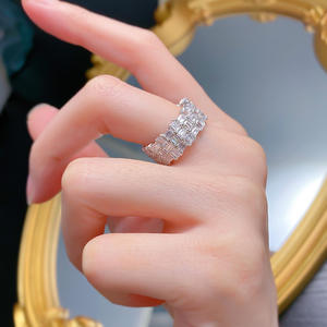 <span class=keywords><strong>UM</strong></span> JEWELRY Cincin Kawin Perak Sterling 925 Terlaris Berlapis Rhodium Full Zircon Potongan Marquise Model Eternity Band Trendi untuk Pesta - Product Image 5