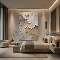Peintures murales sur toile encadrée 3D en acrylique peintes à la main, taille personnalisée, vente en gros, style moderne, pour la décoration de la maison et des hôtels, motifs floraux abstraits