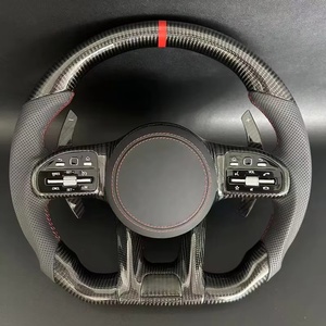 Misura per Benz Mercedes <span class=keywords><strong>AMG</strong></span> C63 E63 a <span class=keywords><strong>C</strong></span> E CL GL <span class=keywords><strong>W205</strong></span> W204 W213 W212 2012-2021 su misura RPM LED volante in fibra di carbonio - Product Image 1