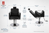 Fauteuil de Barbier Inclinable pour Salon de Coiffure, Chaise Hydraulique de Coiffage avec Accoudoirs en Acrylique pour Salon de Coiffure