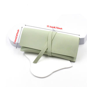 תיק משקפיים פו ירוק עור עם סגירת חגורה - Product Image 5