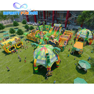 Parc d'aventure gonflable Jungle Safari-Combo parcours d'obstacles sur le thème des animaux Big Bouncer - Product Image 2