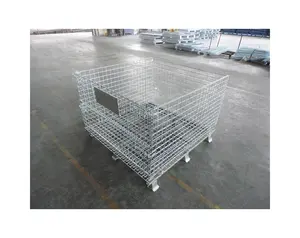 Plate-forme plus ferme Structure stable Cage de stockage à empiler Cage de transport Panier à palettes en métal grillagé en acier