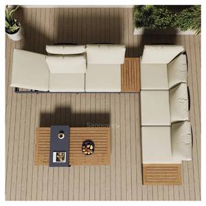 Canapé <span class=keywords><strong>de</strong></span> <span class=keywords><strong>jardin</strong></span> moderne 3 places en rotin pour extérieur nouveauté cadre en aluminium <span class=keywords><strong>bois</strong></span> métal meubles en osier en vente pour les parcs à manger - Product Image 6