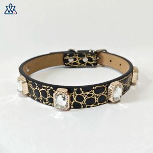 Collier de luxe pour animaux de compagnie, motif crocodile, strass, style bijoux pour petits chiens et chats, toutes saisons - Product Image 1