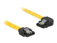 SATA III kabel Data 6Gbps 180 derajat bengkok sudut kiri dengan kait pengunci kompatibel untuk HDD dan SDD seri 3.0 kabel