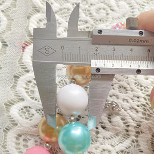 Collar grueso de diamantes de imitación de Color caramelo Pastel para niños, collar bonito con abalorios para niñas pequeñas, collar de cuentas de <span class=keywords><strong>chicle</strong></span> de 20mm - Product Image 5