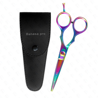 Ciseaux de barbier professionnels Salon rouge cisaillement rasoir coupe tranchante lame droite poignée en acier VG10 outil inoxydable coiffure