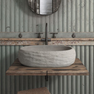 Прямая поставка с завода, современный прямоугольный каменный умывальник, полированная ручная раковина, сушилка для ванной комнаты, гостиничный цветочный горшок, посадка - Product Image 1