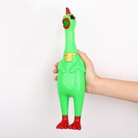 Jouet pour animaux de compagnie en latex au design poulet tendance, jouet couineur doux et écologique pour animaux, jouet à mâcher durable pour chien à prix abordable